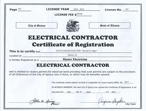  Certificat d'électricien 